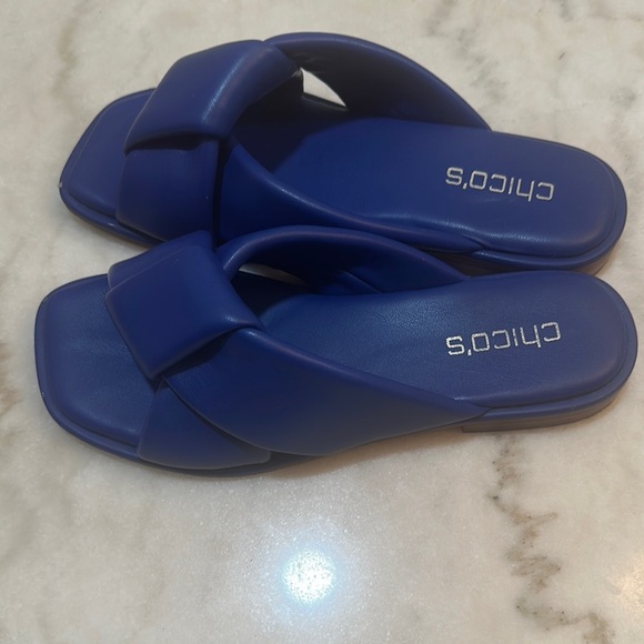 Chico's Blue Slide Sandals Minimalist Design - Picture 2 of 6
